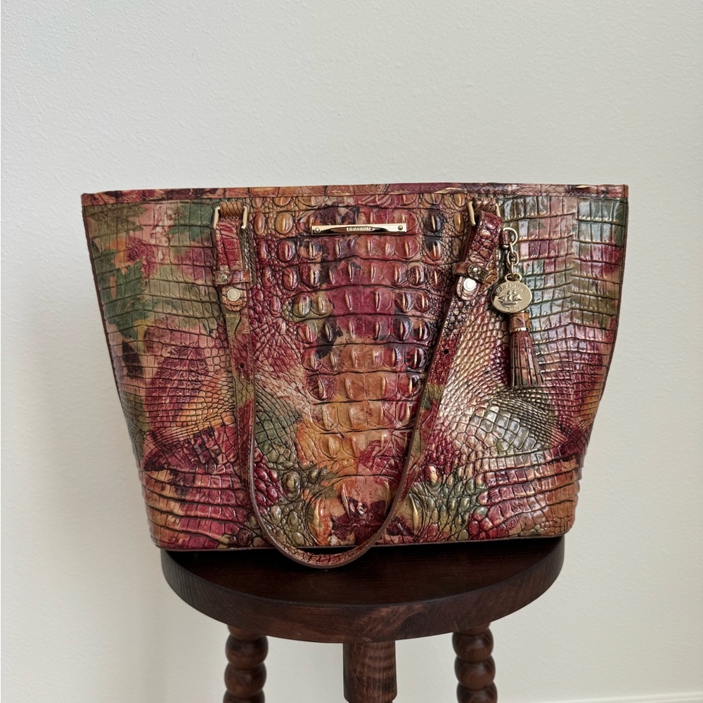Brahmin Medium Asher Tote Bag, Fall Leaves Print